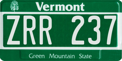 VT license plate ZRR237