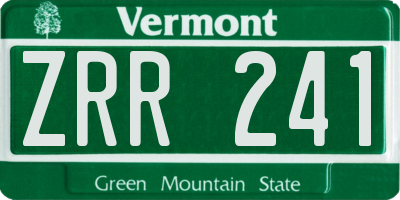 VT license plate ZRR241