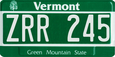 VT license plate ZRR245