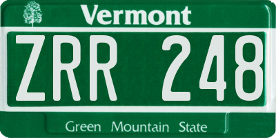 VT license plate ZRR248