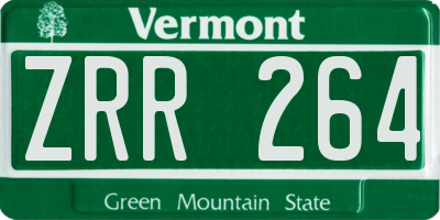VT license plate ZRR264