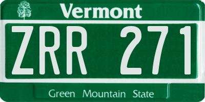 VT license plate ZRR271