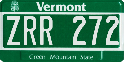 VT license plate ZRR272