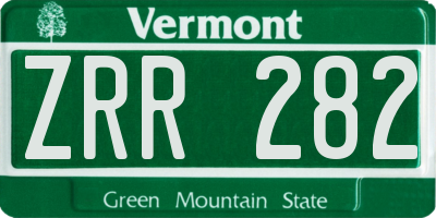 VT license plate ZRR282
