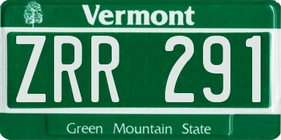 VT license plate ZRR291