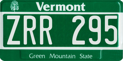 VT license plate ZRR295