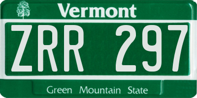 VT license plate ZRR297