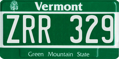 VT license plate ZRR329
