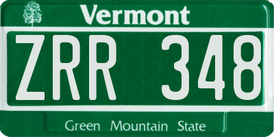 VT license plate ZRR348