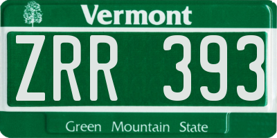 VT license plate ZRR393