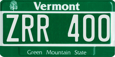 VT license plate ZRR400