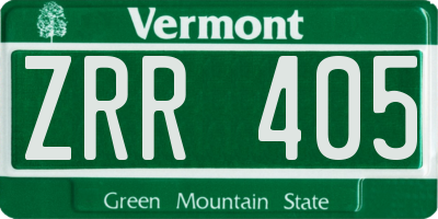 VT license plate ZRR405