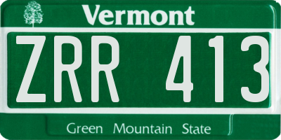 VT license plate ZRR413