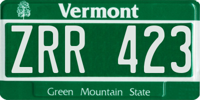 VT license plate ZRR423
