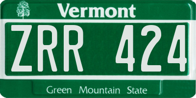 VT license plate ZRR424
