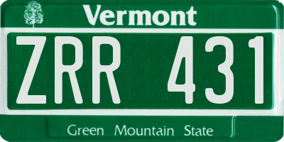 VT license plate ZRR431
