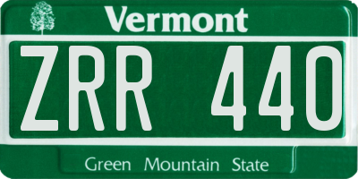 VT license plate ZRR440