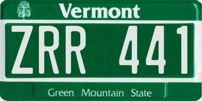VT license plate ZRR441