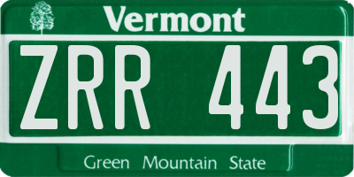 VT license plate ZRR443