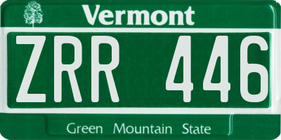 VT license plate ZRR446