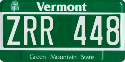 VT license plate ZRR448
