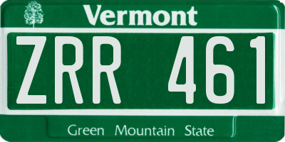 VT license plate ZRR461