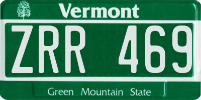 VT license plate ZRR469