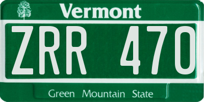 VT license plate ZRR470