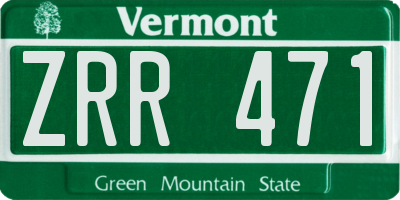 VT license plate ZRR471