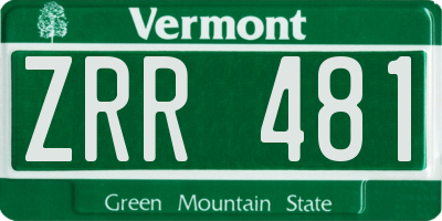 VT license plate ZRR481