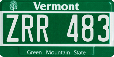 VT license plate ZRR483