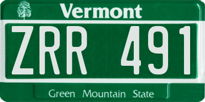 VT license plate ZRR491