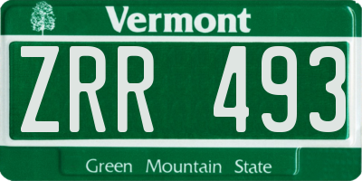 VT license plate ZRR493