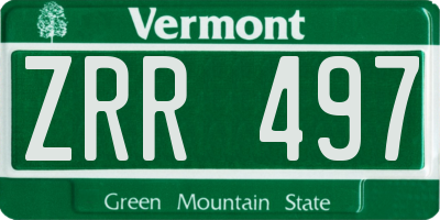 VT license plate ZRR497