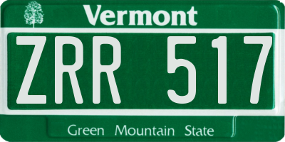VT license plate ZRR517