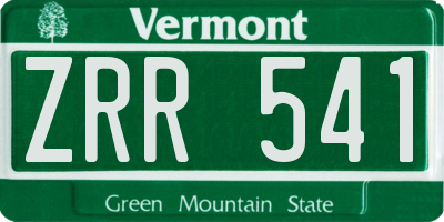 VT license plate ZRR541