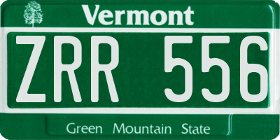 VT license plate ZRR556