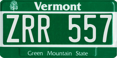 VT license plate ZRR557