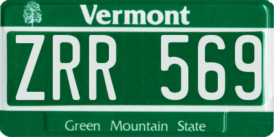 VT license plate ZRR569