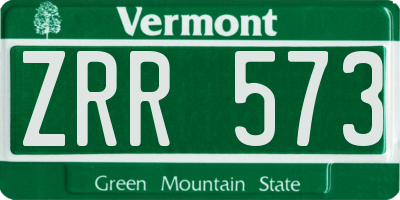 VT license plate ZRR573