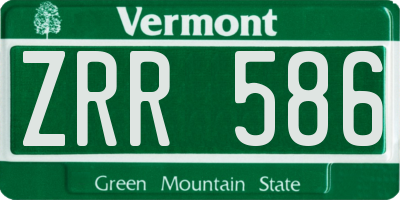VT license plate ZRR586