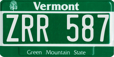 VT license plate ZRR587