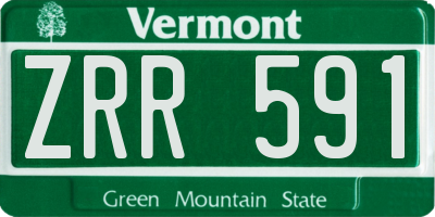 VT license plate ZRR591