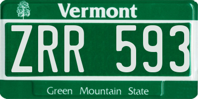 VT license plate ZRR593