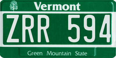 VT license plate ZRR594