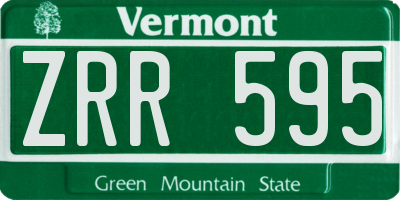 VT license plate ZRR595