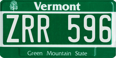 VT license plate ZRR596