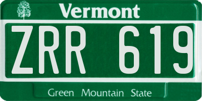 VT license plate ZRR619