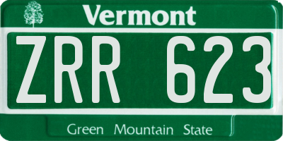 VT license plate ZRR623
