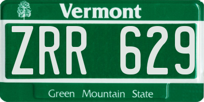 VT license plate ZRR629